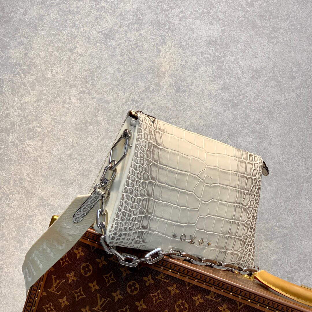 LV M57791 Louis Vuitton Coussin PM Crocodile pattern Bag White - Default Title - View 2