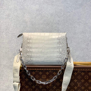 LV M57791 Louis Vuitton Coussin PM Crocodile pattern Bag White - Default Title - View 3