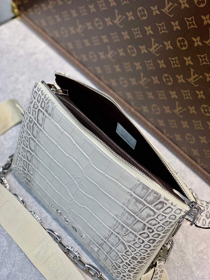 LV M57791 Louis Vuitton Coussin PM Crocodile pattern Bag White - Default Title - View 9