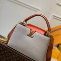 LV M57904 Louis Vuitton Capucines MM Handbag M57903 Apricot and Orange - Default Title - View 1