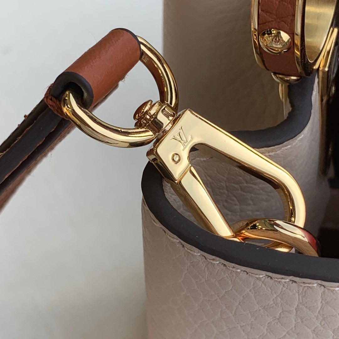 LV M57904 Louis Vuitton Capucines MM Handbag M57903 Apricot and Orange - Default Title - View 5