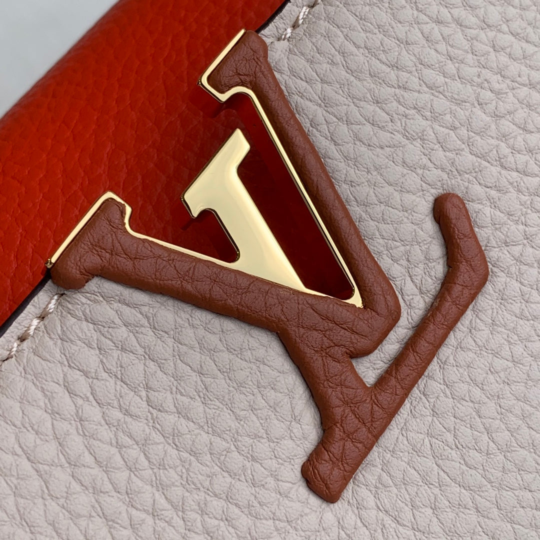 LV M57904 Louis Vuitton Capucines MM Handbag M57903 Apricot and Orange - Default Title - View 8
