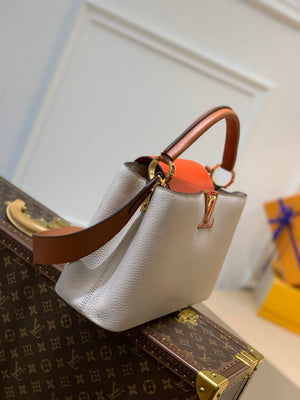 LV M57904 Louis Vuitton Capucines BB Handbag Apricot and Orange - Default Title - View 3