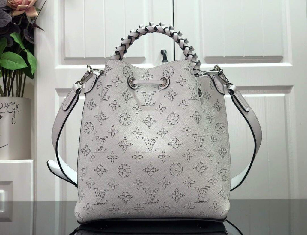 LV M58483 Louis Vuitton Muria Mahina Bucket Bag Snow White