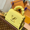 LV M58571 Louis Vuitton Twist PM Leathers Handbag Ginger Yellow - luxibagsmall
