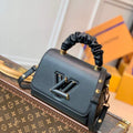 LV M58571 Louis Vuitton Twist PM Leathers Handbag Black - luxibagsmall