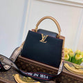 LV M58607 Louis Vuitton Capucines BB Handbag Black Apricot - Default Title - View 1