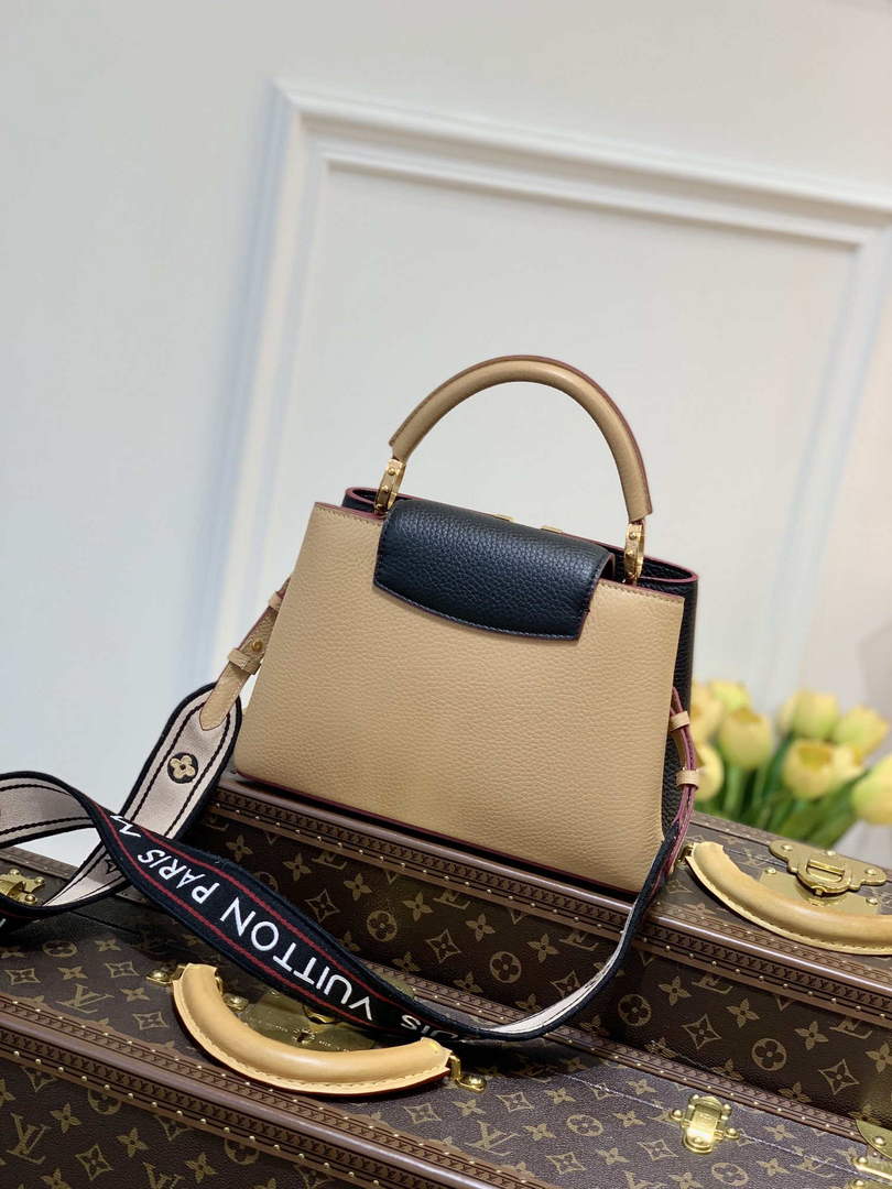LV M58607 Louis Vuitton Capucines BB Handbag Black Apricot - Default Title - View 2