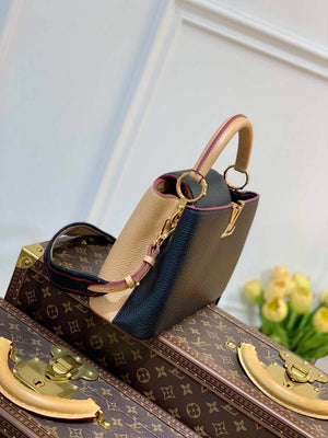 LV M58607 Louis Vuitton Capucines BB Handbag Black Apricot - Default Title - View 3