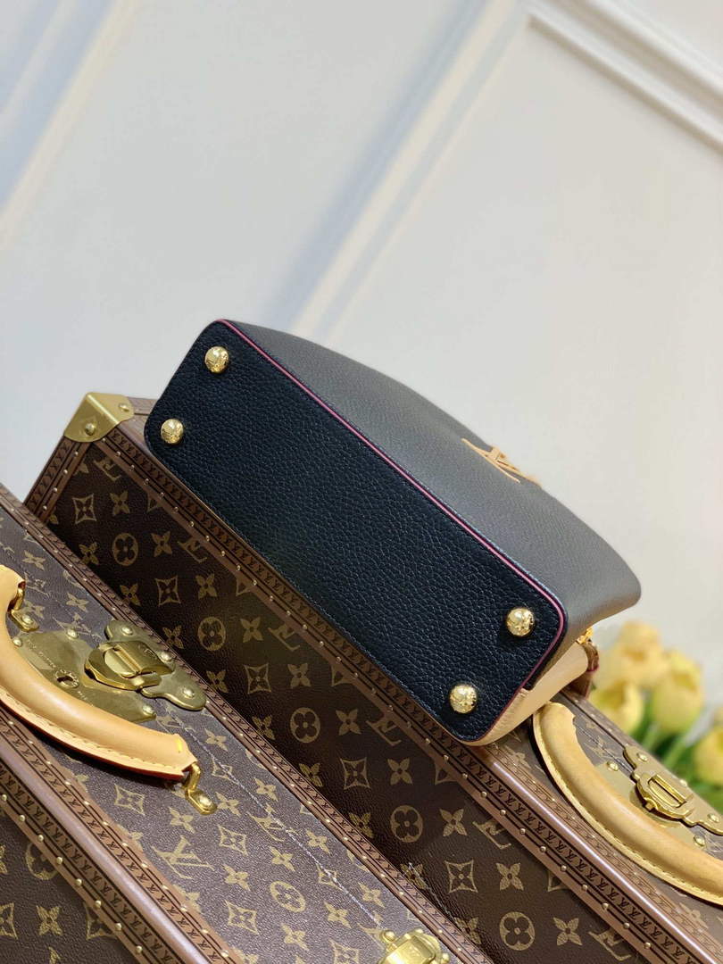 LV M58607 Louis Vuitton Capucines BB Handbag Black Apricot - Default Title - View 4