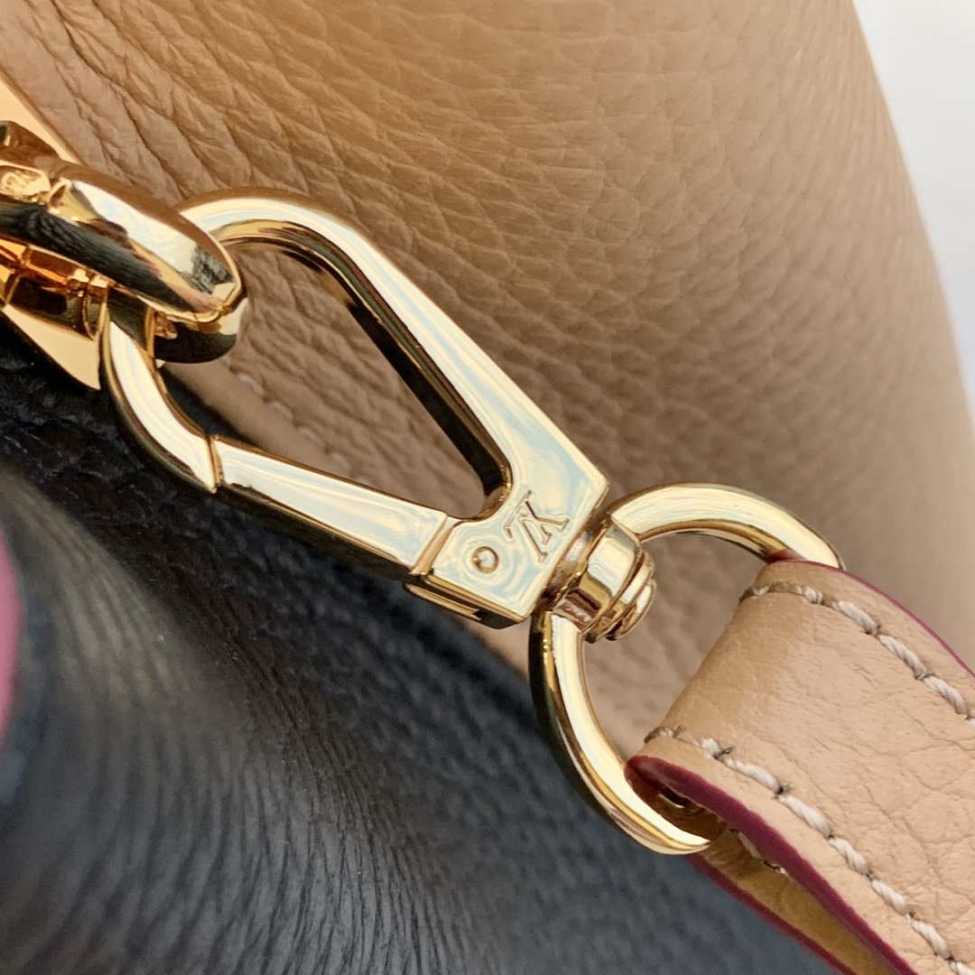 LV M58607 Louis Vuitton Capucines BB Handbag Black Apricot - Default Title - View 6