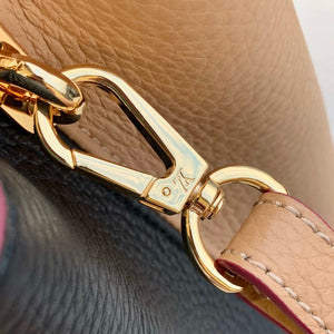 LV M58608 Louis Vuitton Capucines MM Handbag Black Apricot - Default Title - View 6