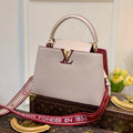 LV M58610 Louis Vuitton Capucines MM Handbag Beige and Wine red - Default Title - View 1