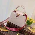 LV M58611 Louis Vuitton Capucines BB Handbag Beige and Wine red - Default Title - View 1