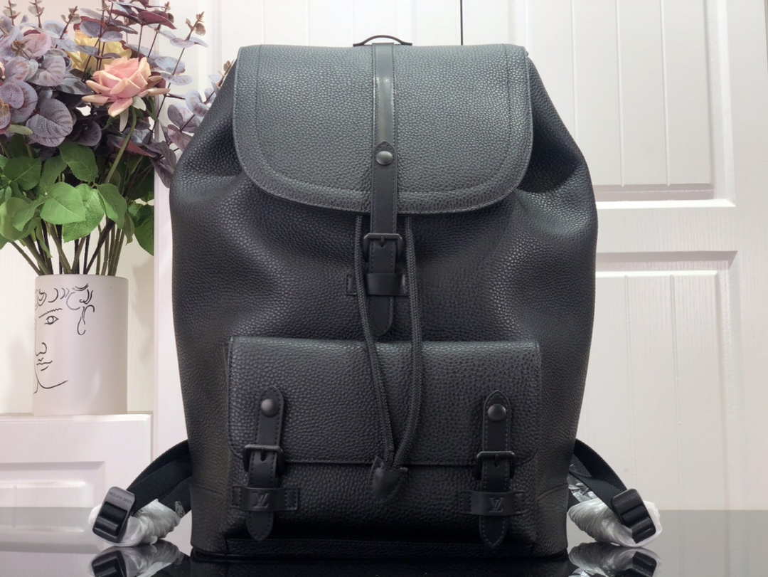 LV M58644 Louis Vuitton Christopher Slim Backpack Black - Default Title - View 1