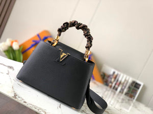 LV M58732 Louis Vuitton Capucines MM Handbag Black - Default Title - View 1