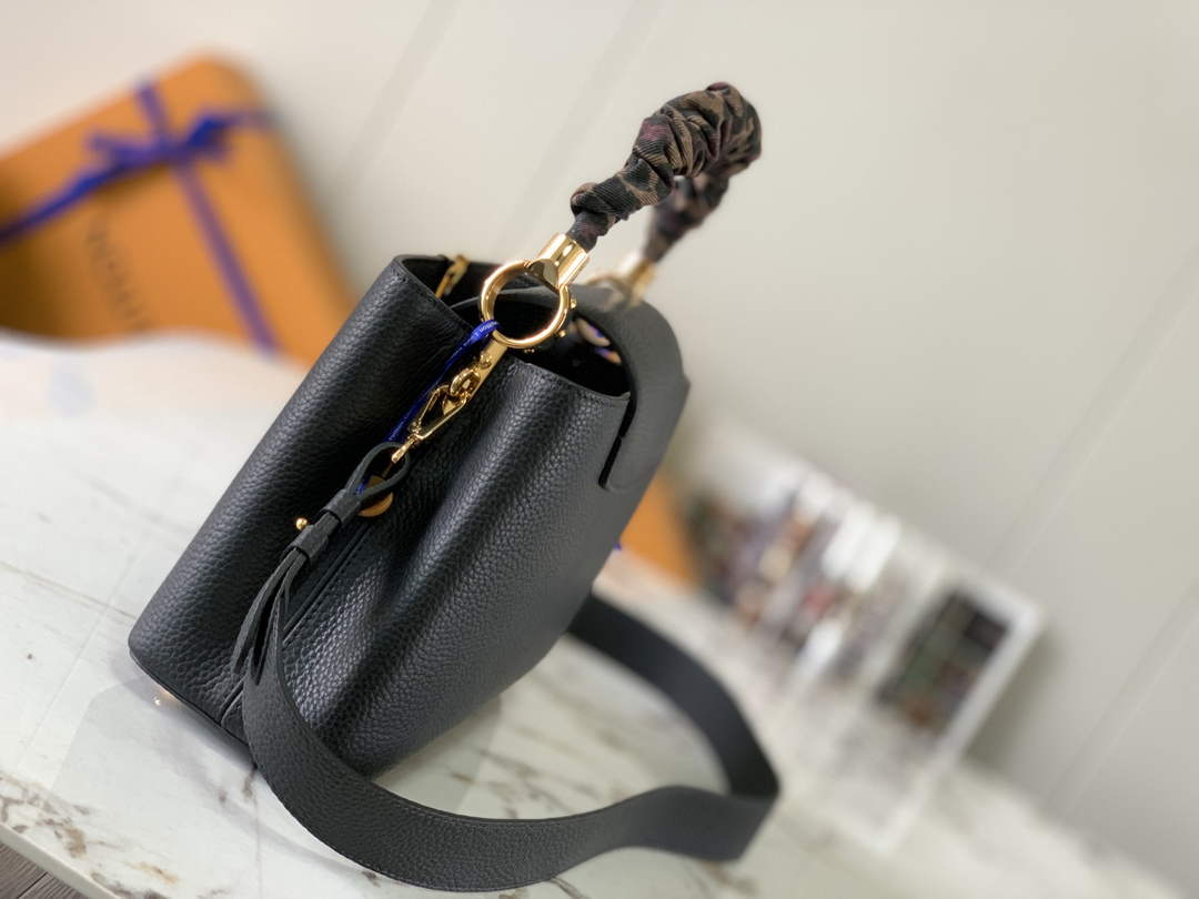 LV M58732 Louis Vuitton Capucines MM Handbag Black - Default Title - View 2