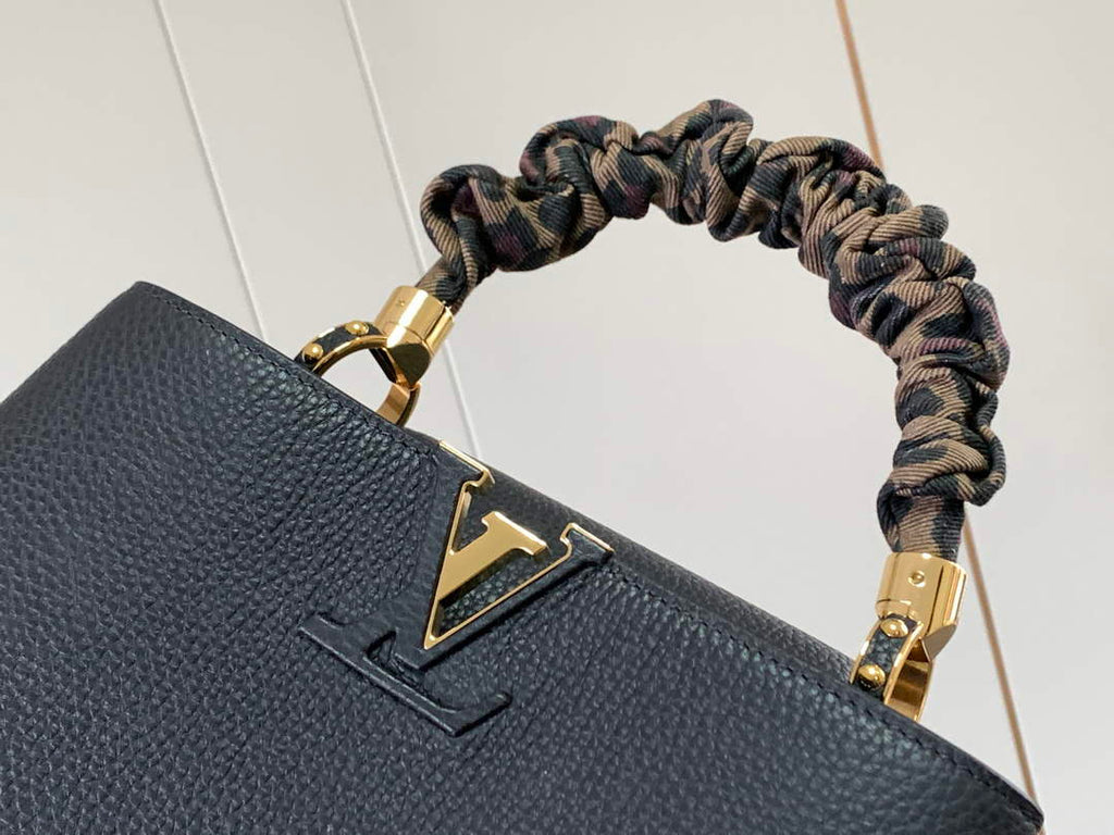 LV M58732 Louis Vuitton Capucines MM Handbag Black
