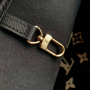 LV M58907 Louis Vuitton Neverfull MM Bag M45685 Monogram Empreinte Leather Black with Beige Logo - Default Title - View 6
