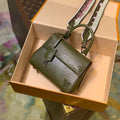 LV M58928 Louis Vuitton Cluny Mini Handbag Brown Green - Default Title - View 1