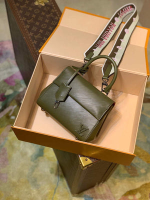 LV M58928 Louis Vuitton Cluny Mini Handbag Brown Green - Default Title - View 1
