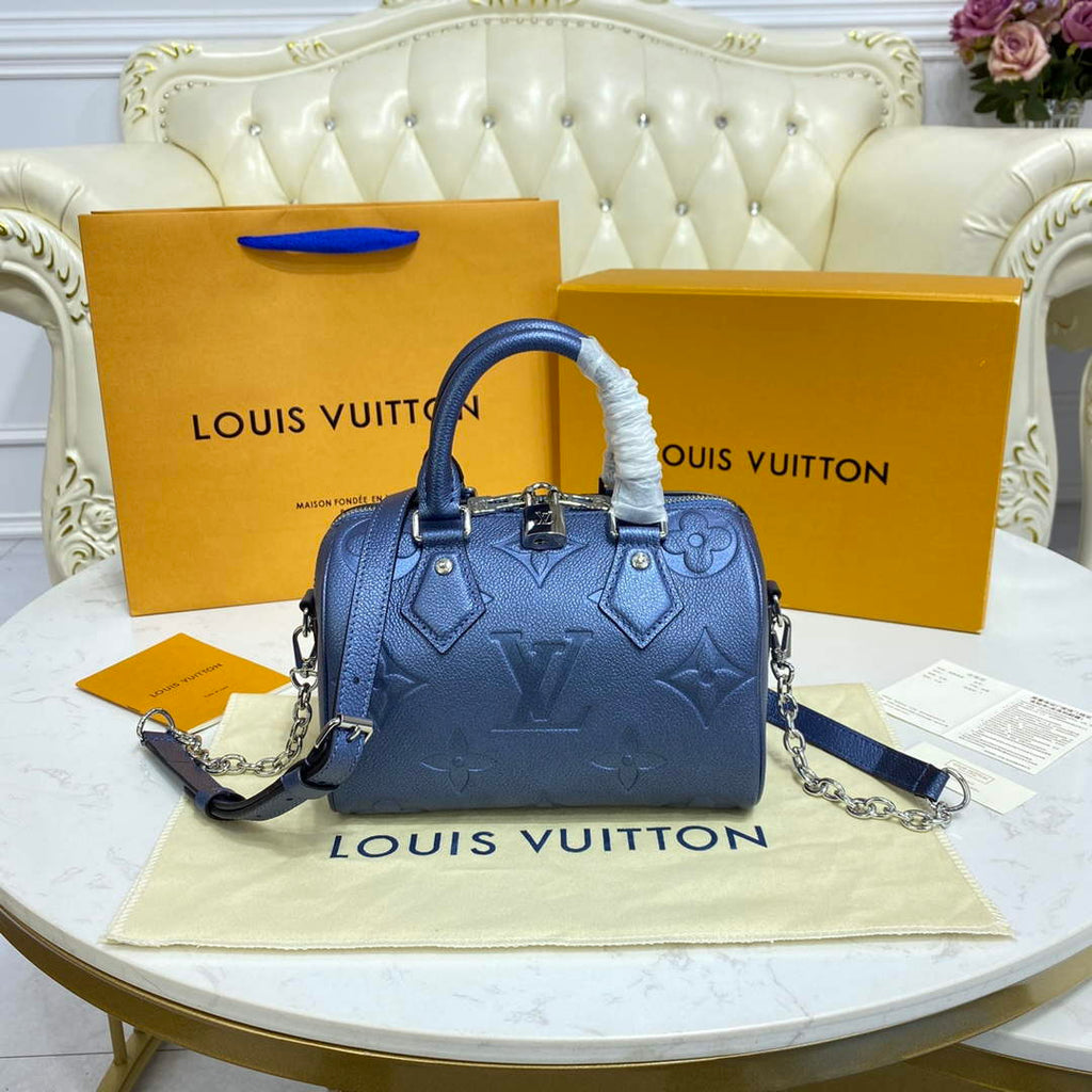 LV M58953 Louis Vuitton Speedy Bandouliere 20 Bag Blue