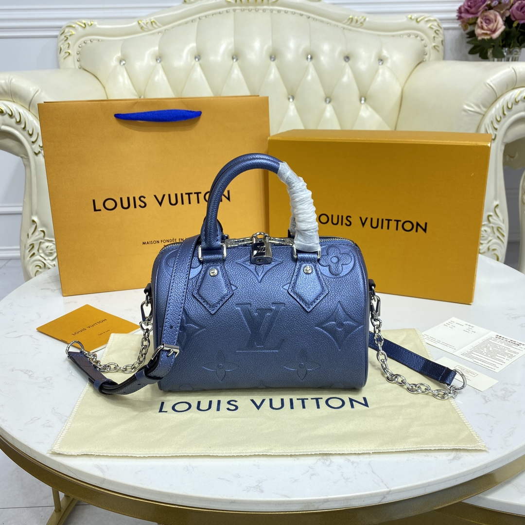 LV M58953 Louis Vuitton Speedy Bandouliere 20 Bag Blue - Default Title - View 1