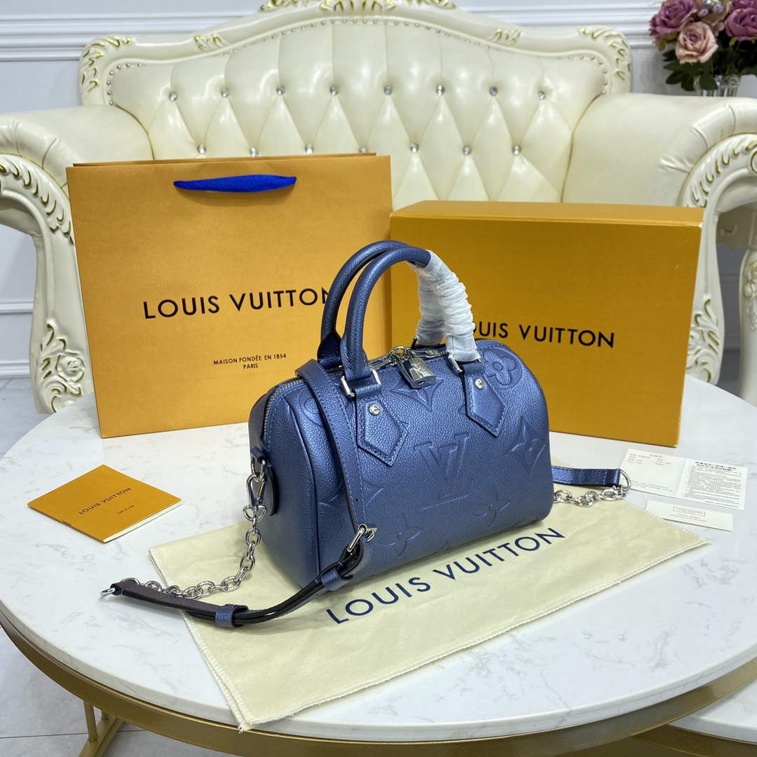 LV M58953 Louis Vuitton Speedy Bandouliere 20 Bag Blue