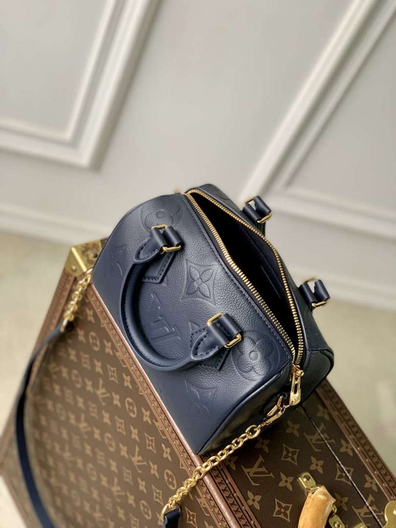 LV M58953 Louis Vuitton Speedy Bandouliere 20 Handbag Dark Blue - Default Title - View 9
