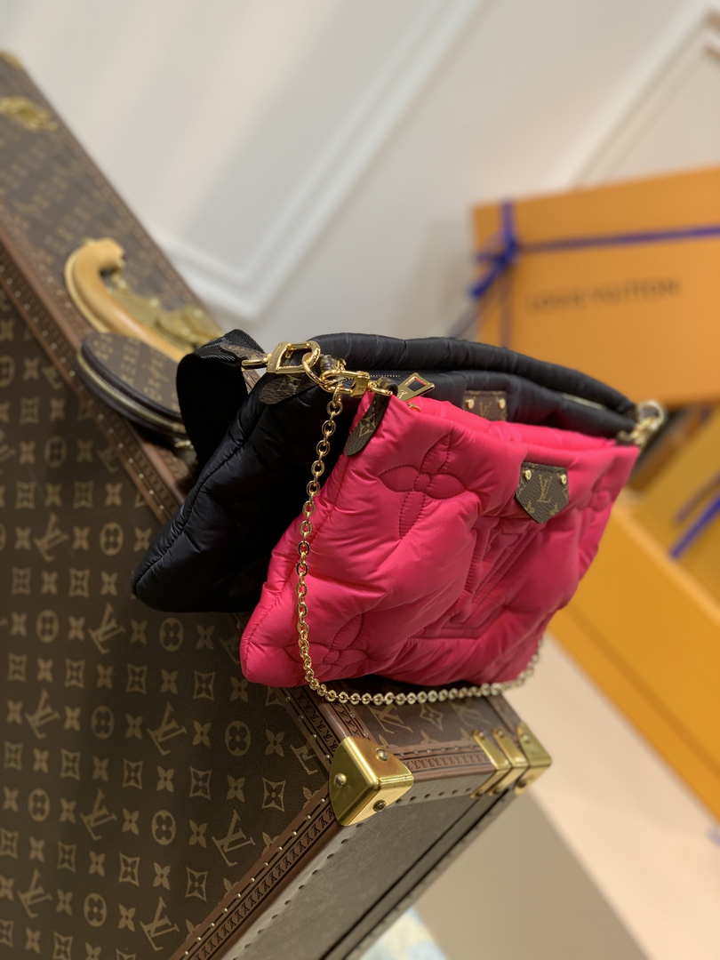 LV M58980 Louis Vuitton Maxi Multi Pochette Accessoires Bag M58977 Black and Fuchsia - Default Title - View 3