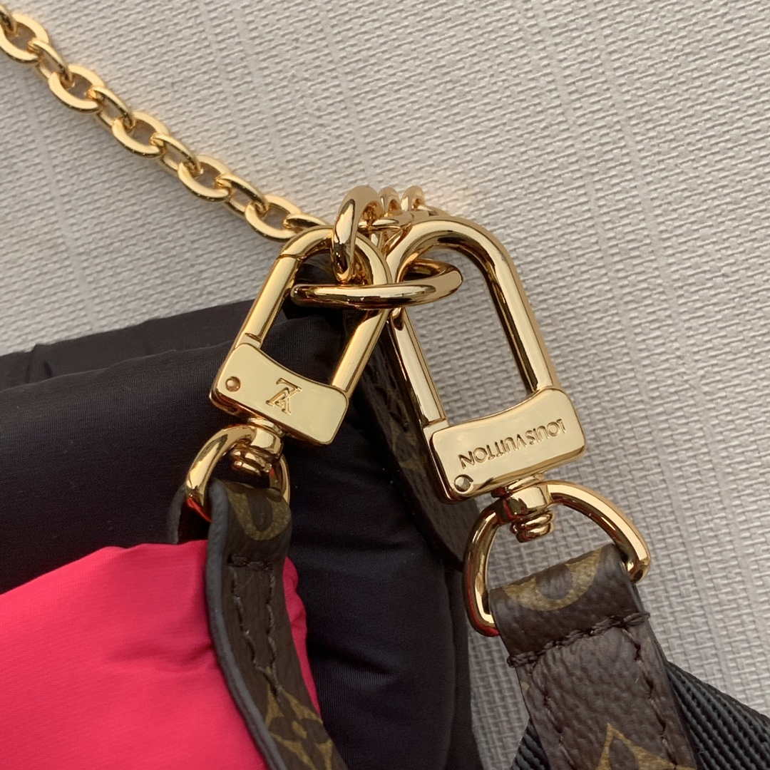 LV M58980 Louis Vuitton Maxi Multi Pochette Accessoires Bag M58977 Black and Fuchsia - Default Title - View 5