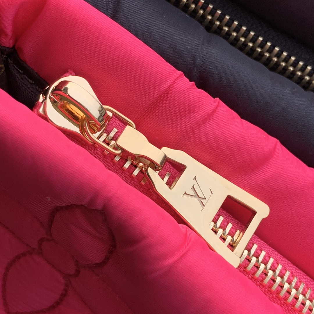 LV M58980 Louis Vuitton Maxi Multi Pochette Accessoires Bag M58977 Black and Fuchsia - Default Title - View 7