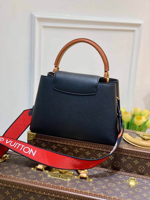 LV M59021 Louis Vuitton Capucines MM Handbag Black - Default Title - View 2