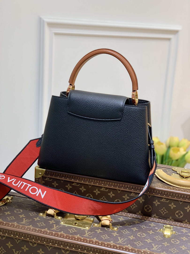 LV M59021 Louis Vuitton Capucines MM Handbag Black - Default Title - View 2