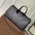 LV M59025 Louis Vuitton Keepall Bandouliere 50 Travel Bag Monogram taurillon leather Black - Default Title - View 1