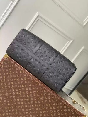 LV M59025 Louis Vuitton Keepall Bandouliere 50 Travel Bag Monogram taurillon leather Black - Default Title - View 4
