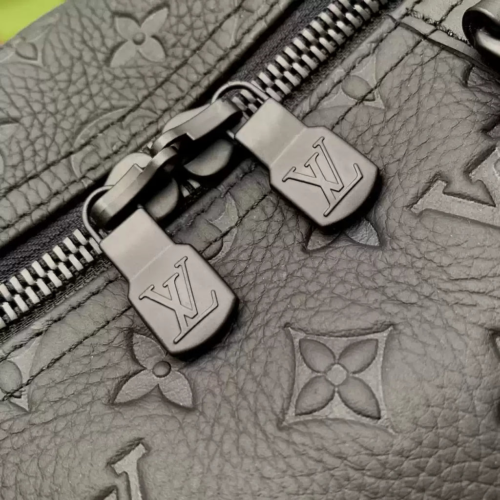 LV M59025 Louis Vuitton Keepall Bandouliere 50 Travel Bag Monogram taurillon leather Black