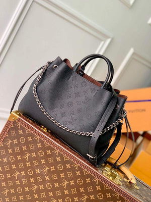 LV M59200 Louis Vuitton Bella Tote Mahina Black - Default Title - View 1