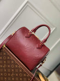 LV M59273 Louis Vuitton Speedy Bandouliere 25 Handbag Wine Red