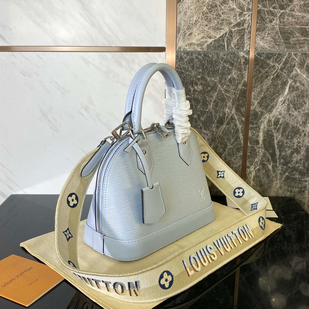 LV M59345 Louis Vuitton Alma BB Epi Handbag Sky Blue