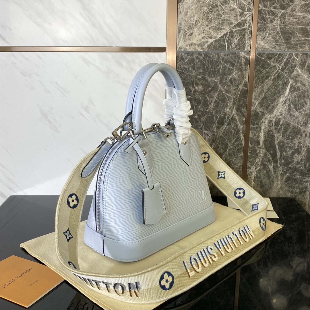 LV M59345 Louis Vuitton Alma BB Epi Handbag Sky Blue - Default Title - View 2