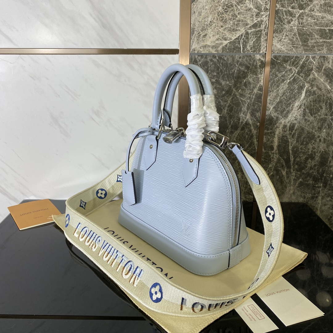 LV M59345 Louis Vuitton Alma BB Epi Handbag Sky Blue - Default Title - View 3