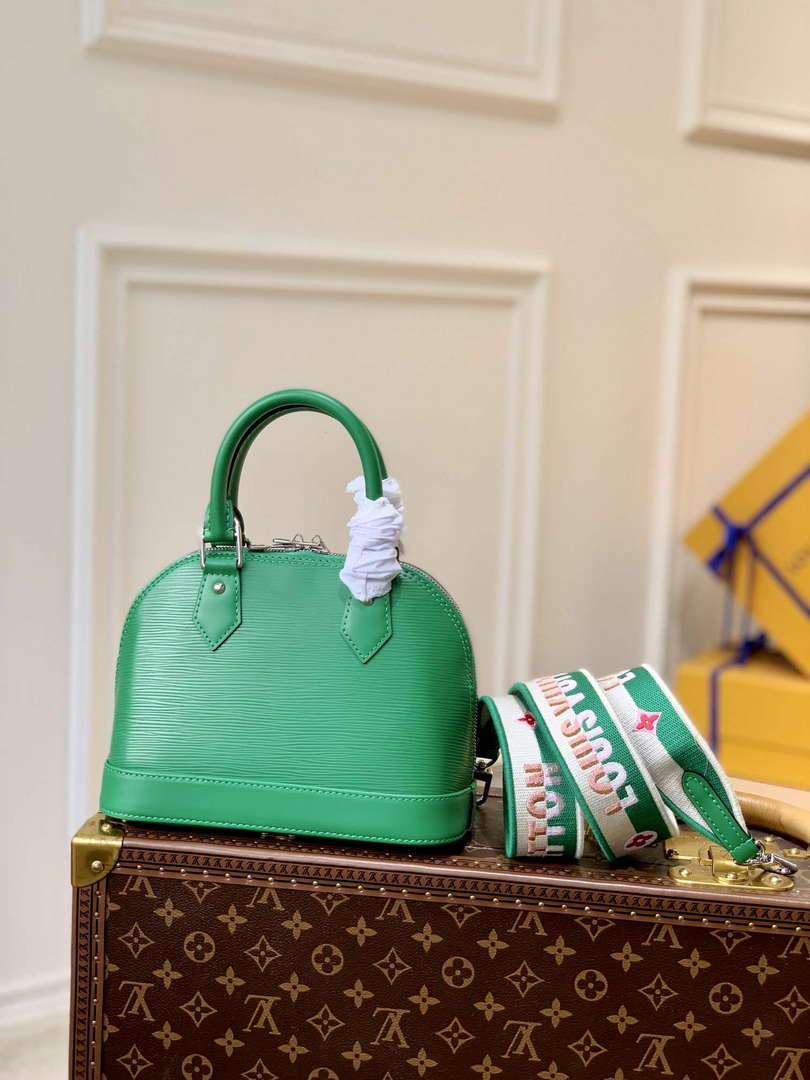 LV M59357 Louis Vuitton Alma BB Bag Serpentine Green - Default Title - View 1