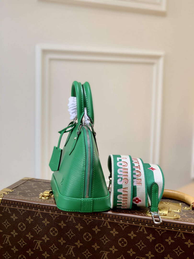 LV M59357 Louis Vuitton Alma BB Bag Serpentine Green - Default Title - View 2