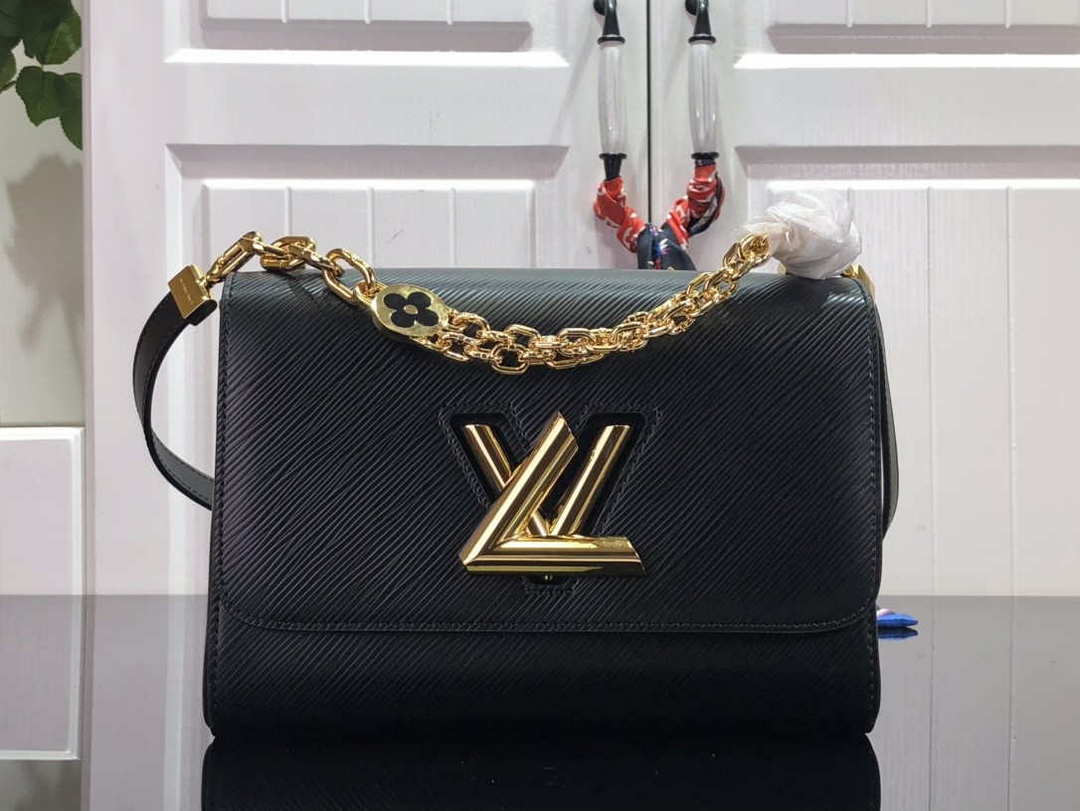 LV M59402 Louis Vuitton Twist MM Epi Grained Leather Black - Default Title - View 1