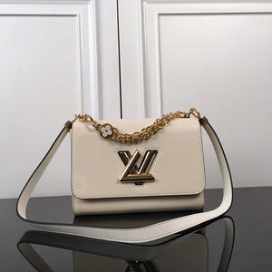 LV M59403 Louis Vuitton Twist MM Epi White Grained Leather - Default Title - View 1