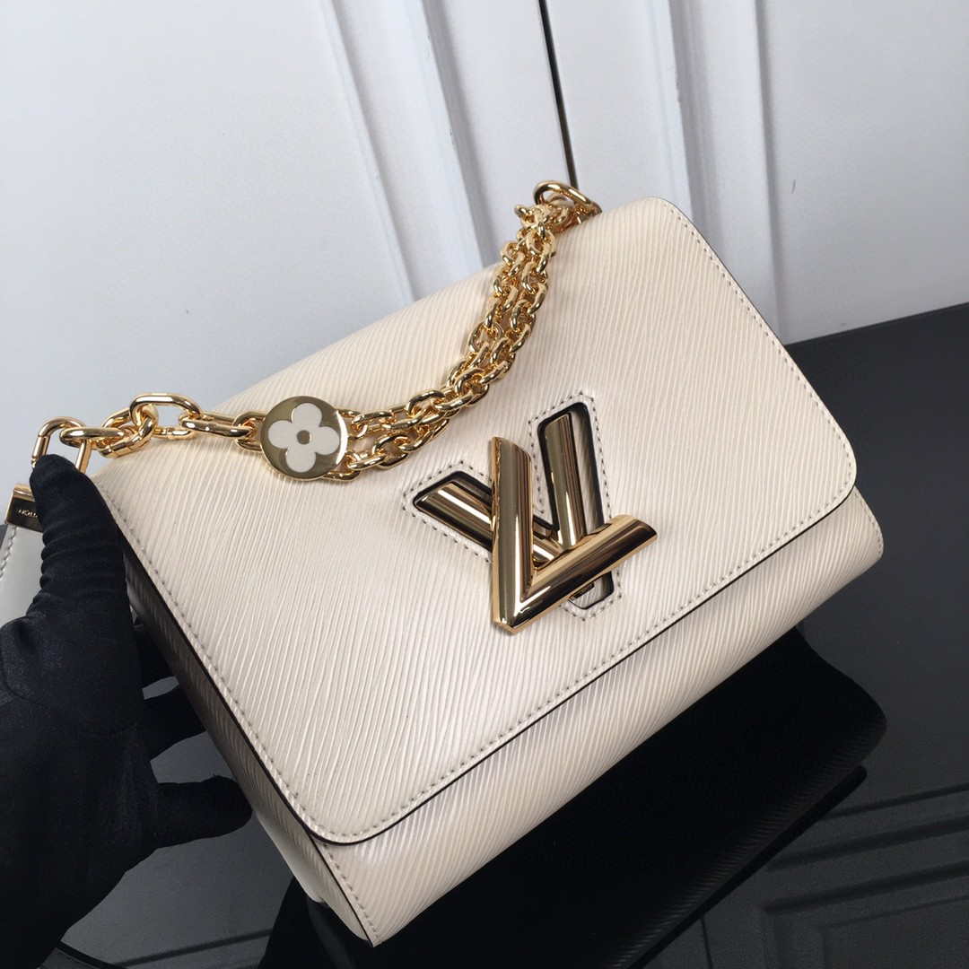 LV M59403 Louis Vuitton Twist MM Epi White Grained Leather - Default Title - View 4