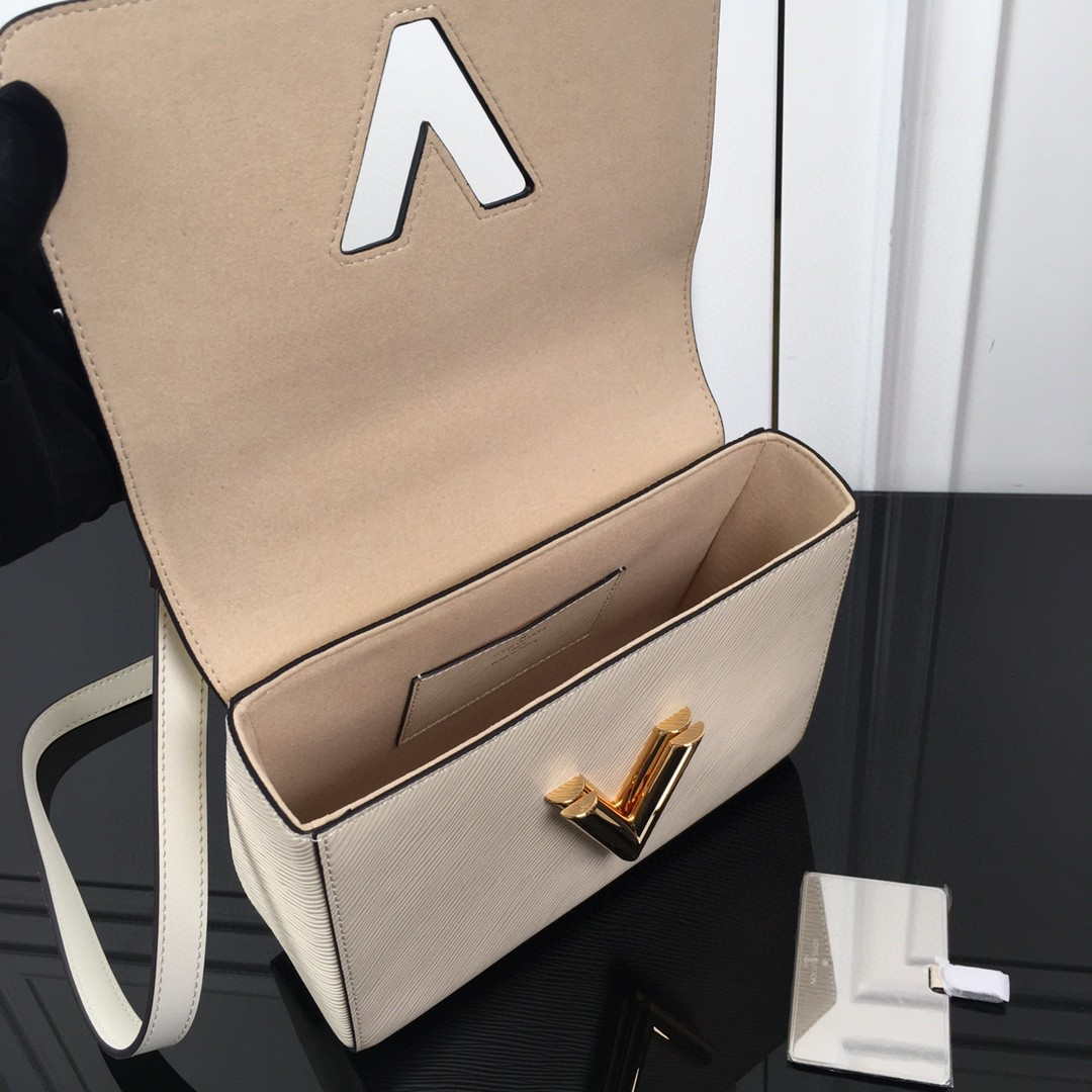 LV M59403 Louis Vuitton Twist MM Epi White Grained Leather - Default Title - View 5