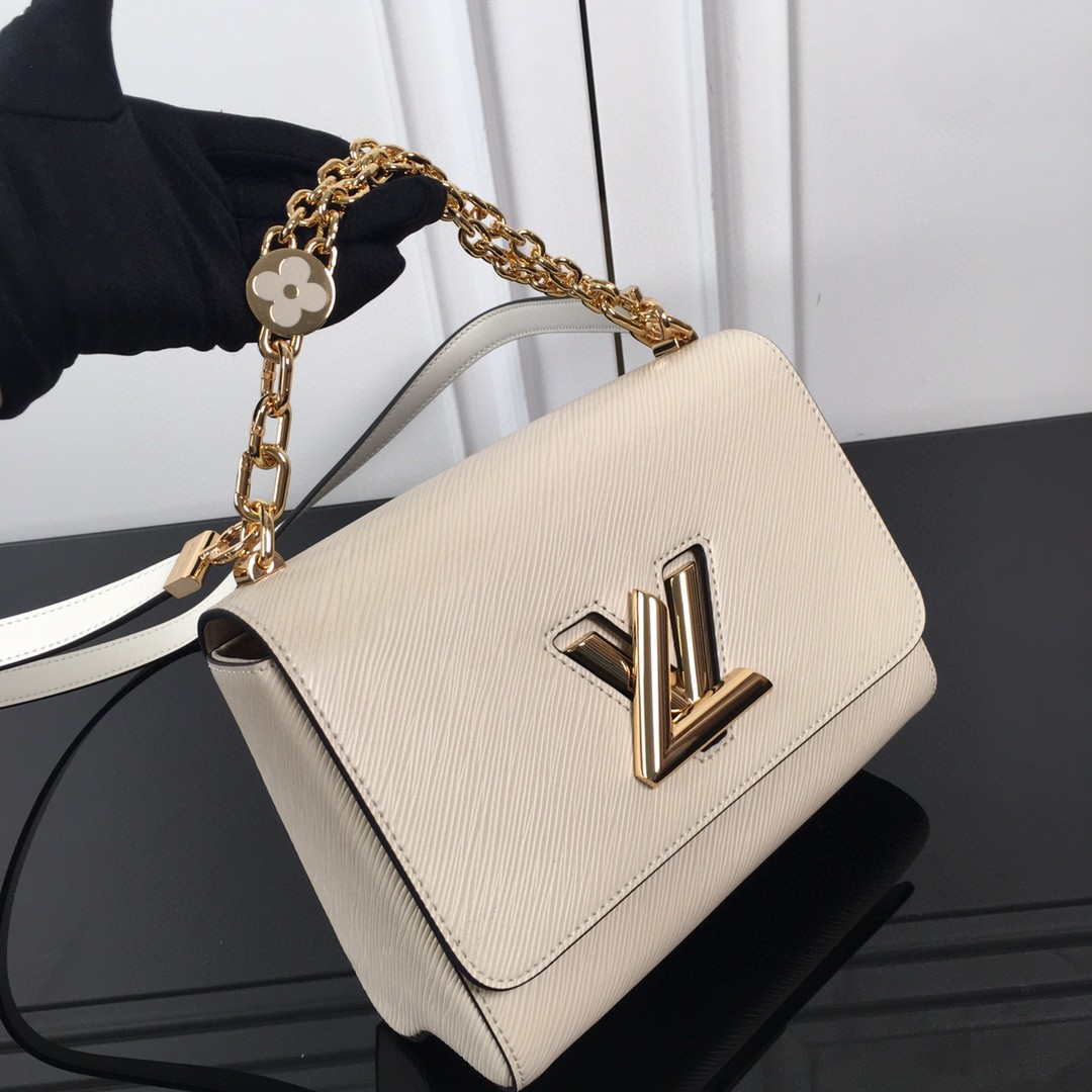 LV M59403 Louis Vuitton Twist MM Epi White Grained Leather - Default Title - View 8