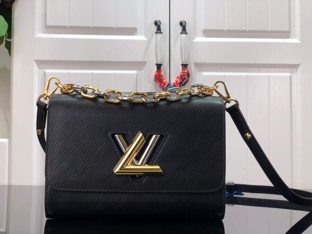 LV M59411 Louis Vuitton Twist MM Black - Default Title - View 1